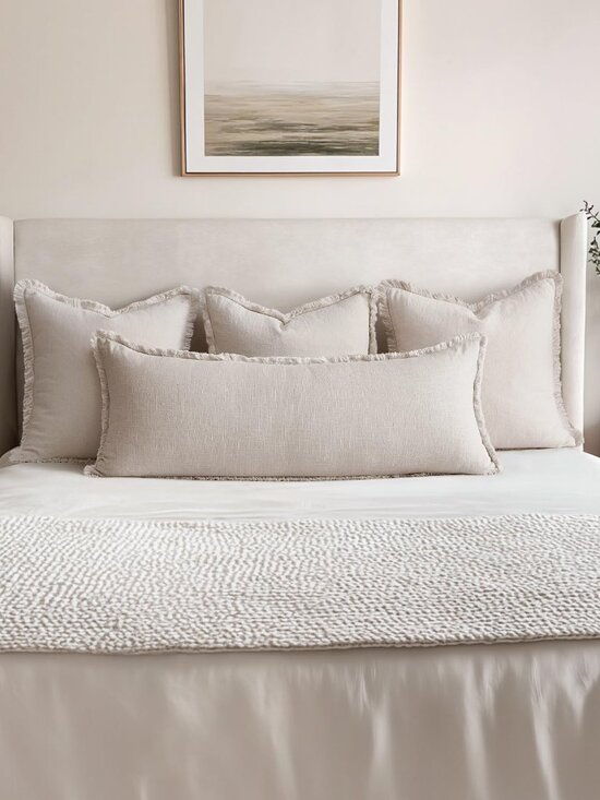 Miulee Other - 🪷NIB Decorative Throw Pillow Cover Neutral Linen Fringe, 14 X 36, set of 1